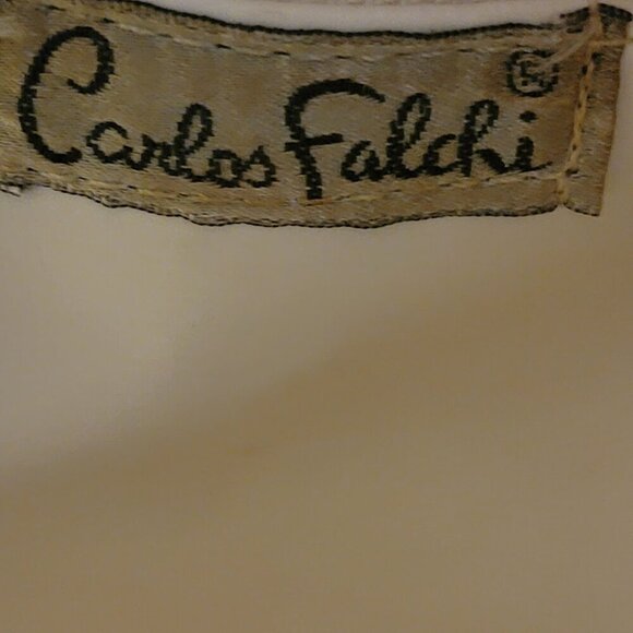 ✨ Vintage Carlos Falchi Silver-Tone Tote Bag - Rare Metallic Design - Picture 2 of 10